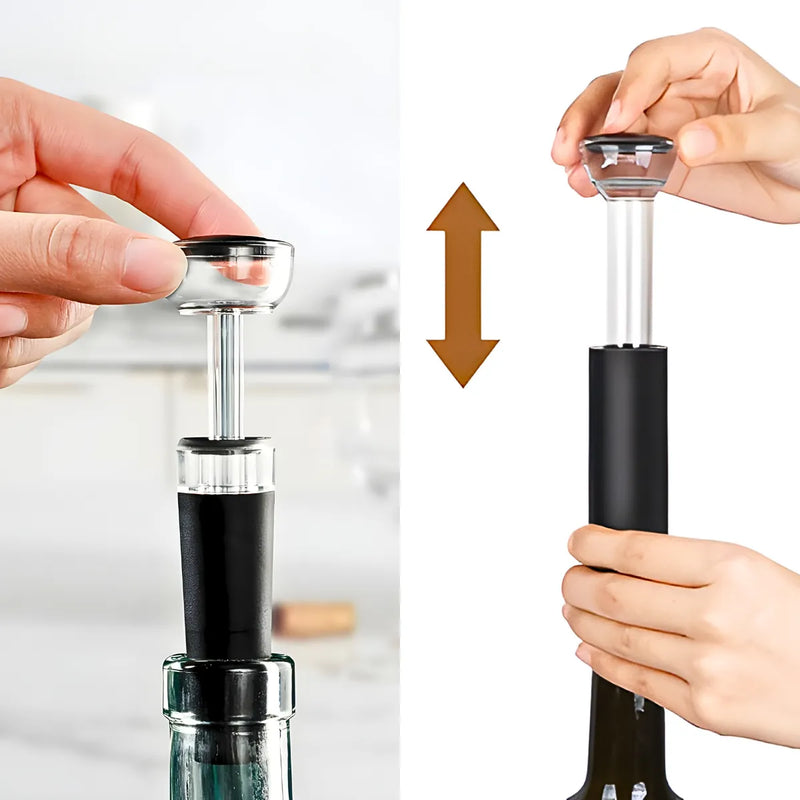 &nbsp;"Kit Para Vinho Com Bico Aerador e Rolha Tampa a Vácuo"