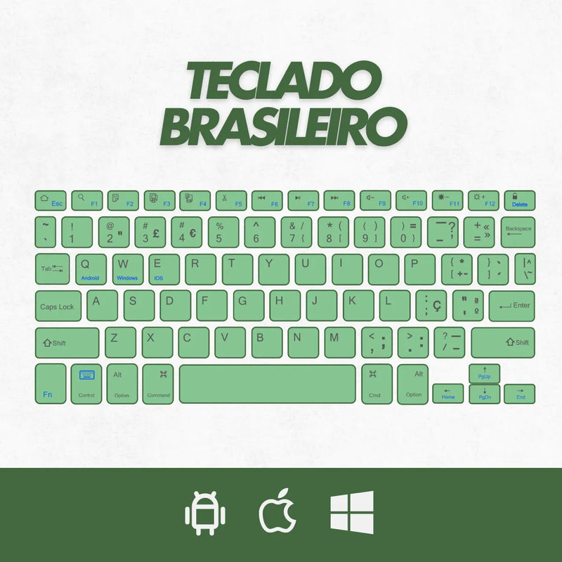 "Teclado Sem Fio Bluetooth Recarregável Com Mouse"