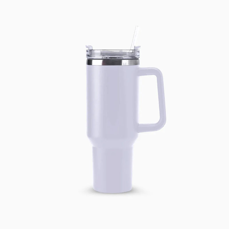 Copo Térmico  MaxxFit Grande 1200 Ml Canudo Parede Dupla - BRANCO