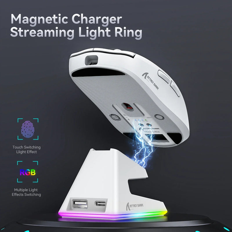 "Mouse Tri-Mode Connection RGB Touch Magnetic"