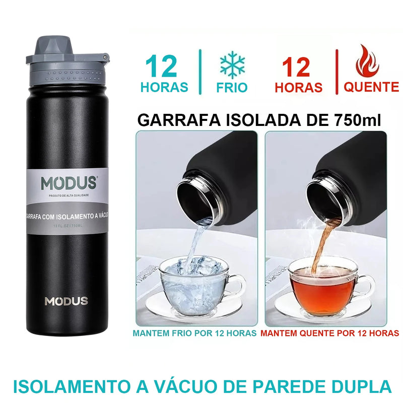 "ThermoMax - Garrafa Térmica com Palha e Aço Inoxidável"