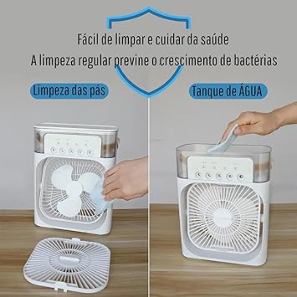 CoolBreeze Mini - Ventilador Portátil de Mesa Mini Ar Condicionado Umidificado